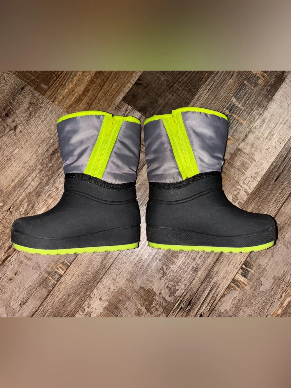 Toddler Waterproof Winter Boots - Neon Lime & Gray
